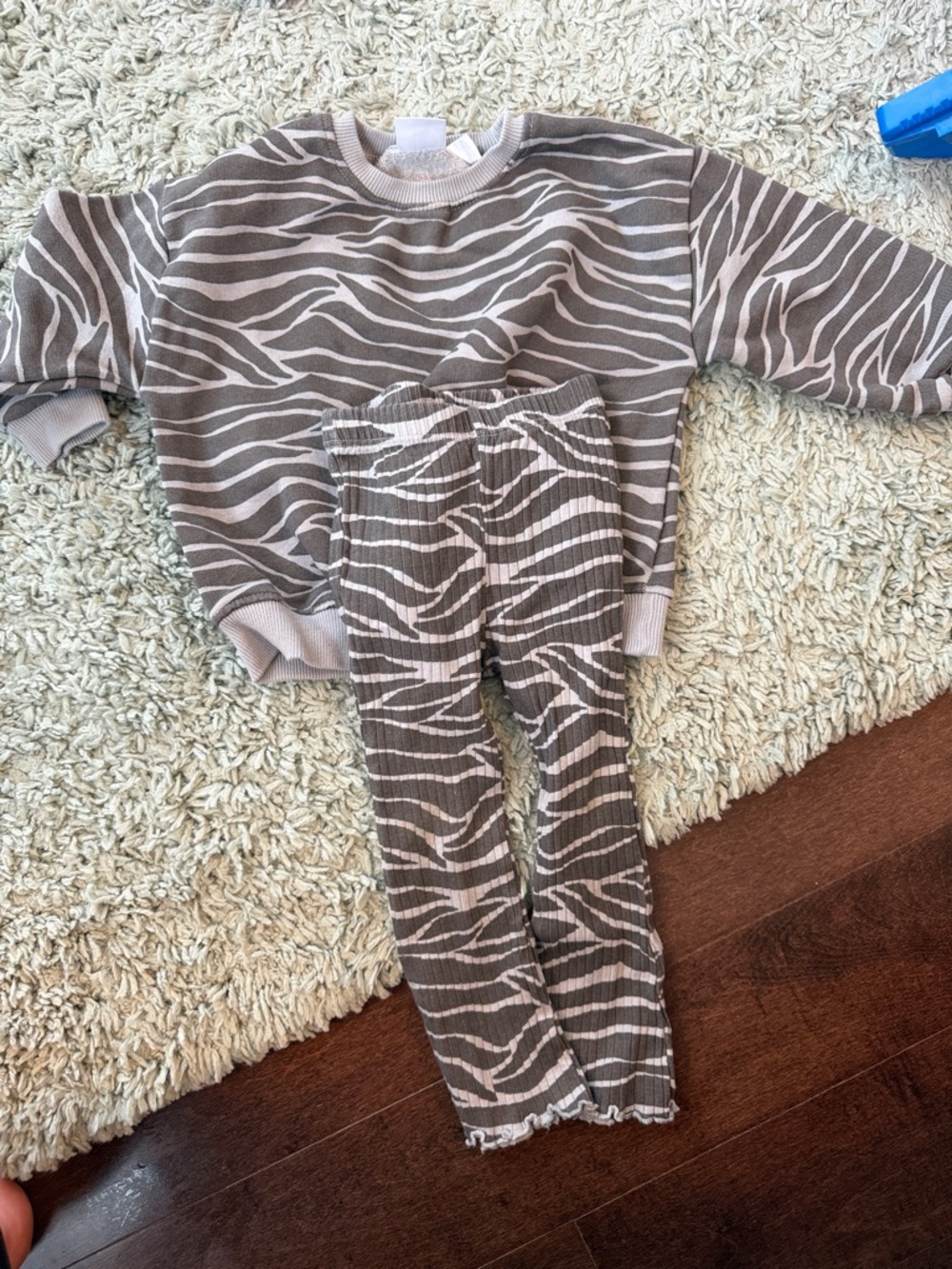 Zara Kids Brown and Cream Zebra Print Matching Set